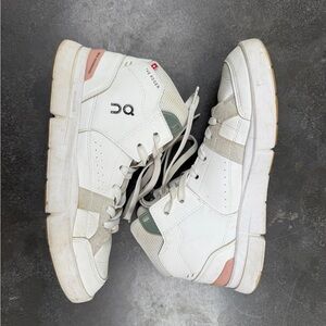 ON Cloud The Roger White Leather High-Top Sneakers Women’s 8